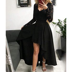 Lace Long Sleeve Evening Dress